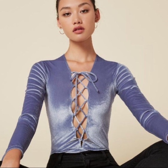 Reformation Tops - REFORMATION MEDIUM VELVET AVALON BODY SUIT